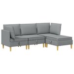 vidaXL Ensemble de meubles pour le salon 4 Pièces Gris clair Tissu