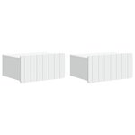 vidaXL Cabinet de chevet mural 2 Pièces Blanc 49 x 34 5 x 24 cm