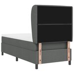 Lit à ressorts avec matelas vidaXL Gris foncé 80x200 cm Tissu