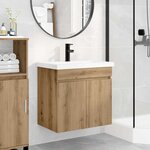 vidaXL Meuble de salle de bain avec robinet Chêne artisanal
