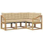 vidaXL Ensemble de canapés d'extérieur 4 pc Blanc et Beige