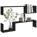 vidaXL Étagères murales 2 Pièces noir 100x15x20 cm bois d'ingénierie
