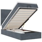 vidaXL Cadre de lit ottoman et matelas gris foncé 90x200 cm velours