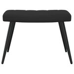 vidaXL Chaise de relaxation avec tabouret Noir Velours