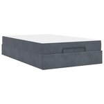 vidaXL Cadre de lit avec matelas Gris foncé 120 x 200 cm Velours