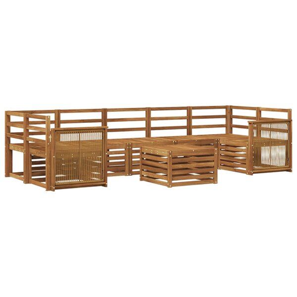 vidaXL Ensemble de canapés d'extérieur 8 Pièces Naturel