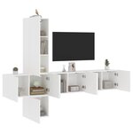 vidaXL Unités murales TV 5 Pièces blanc bois d'ingénierie