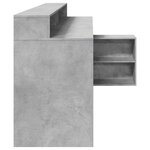 vidaXL Bureau et lumières LED gris béton 200x104x91cm bois ingénierie