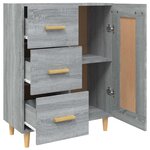 vidaXL Buffet Sonoma gris 69 5x34x90 cm Bois d'ingénierie