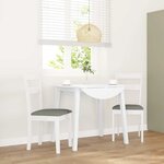 vidaXL Chaises à manger coussins 2 Pièces blanc bois massif caoutchouc