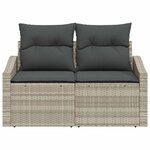 vidaXL Canapé de jardin avec coussin Gris 123 x 62 x 69 cm polyrotin