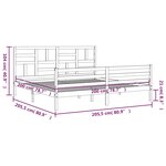 vidaXL Cadre de lit avec tête de lit blanc 200x200 cm bois massif