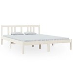 vidaXL Cadre de lit Blanc Bois massif 150x200 cm Très grand