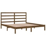 vidaXL Cadre de lit sans matelas marron miel 200x200cm bois pin massif