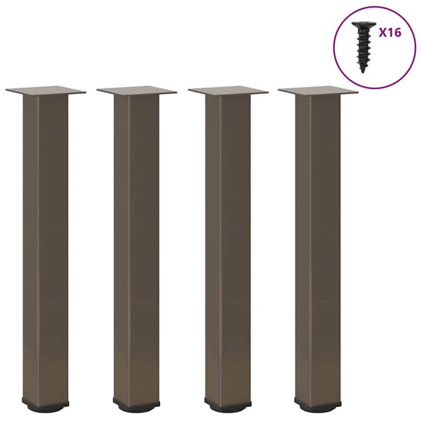 vidaXL Pieds de table console 4 pièces Acier naturel 72-74 cm Acier