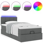 vidaXL Cadre de lit ottoman avec matelas gris foncé 100x200 cm tissu