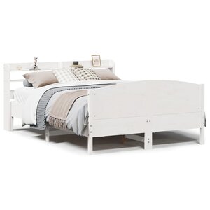 vidaXL Cadre de lit sans matelas blanc 150x200 cm bois de pin massif