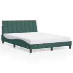 vidaXL Cadre de lit avec tête de lit Vert foncé 140x190 cm Velours