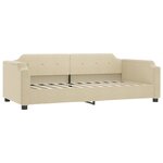 vidaXL Lit de jour avec gigogne et matelas crème 100x200 cm tissu