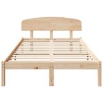 vidaXL Cadre de lit avec tête de lit 135x190 cm en bois massif de pin