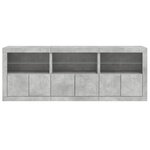 vidaXL Buffet avec lumières LED gris béton 181 5x37x67 cm