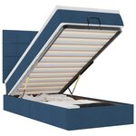 vidaXL Lit ottoman avec matelas et LED Bleu 100x200 cm Tissu
