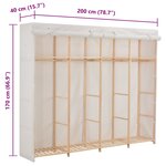 vidaXL Garde-robe Blanc 200 x 40 x 170 cm Tissu