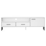 vidaXL Meuble TV avec pieds en métal Blanc Bois de pin massif OSLO