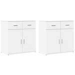 vidaXL Buffets 2 Pièces blanc 79x38x80 cm bois d’ingénierie
