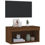 vidaXL Meuble TV avec lumières LED chêne marron 60x30x30 cm