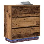 vidaXL Cabinet de chevet avec tiroir Bois ancien 71 x 34 5 x 75 cm