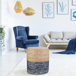 Pouf jonc de mer blue lagoon