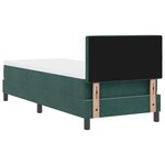 Lit à ressorts vidaXL avec matelas et LED Vert foncé 80x200 cm Velours