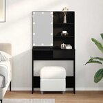 vidaXL Table de Toilette avec tiroir Chêne noir 74.5 x 40 x 141 cm