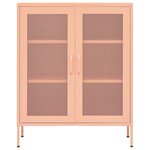 vidaXL Armoire de rangement Rose 80x35x101 5 cm Acier