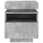 vidaXL Armoire de chevet avec lumières LED gris béton 40x39x48 5 cm