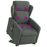 vidaXL Fauteuil inclinable de massage électrique Gris foncé Tissu