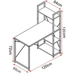 Bureau d'ordinateur 4 étagères pour bureau à domicile chêne noir