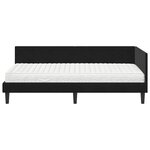 vidaXL Cadre de lit d'angle avec matelas Noir 90 x 190 cm Velours