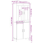 vidaXL Buffet haut Chêne sonoma 69 5x34x180 cm Bois d'ingénierie