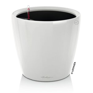 LECHUZA Jardinière de table CLASSICO LS 21 ALL-IN-ONE blanc brillant
