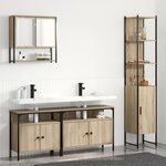 vidaXL Ensemble de mobilier de salle de bain 4 Pièces Chêne sonoma Moyen