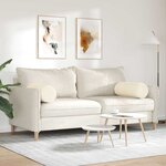 vidaXL Coussins d'accent 2 Pièces Crème Ø 25 x 70 cm