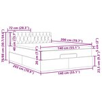 VidaXL Cadre de lit ottoman et matelas gris clair 140x200 cm tissu