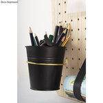 Pot en métal  13cm ø  noir  12cm  fond ø 9cm