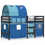 vidaXL Lit mezzanine enfants avec tunnel sans matelas bleu 90x190 cm