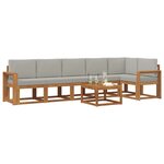 vidaXL Ensemble de canapés d'extérieur 7 Pièces Gris Naturel et Clair