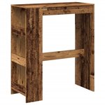 vidaXL Table de bar avec étagères vieux bois bois d'ingénierie