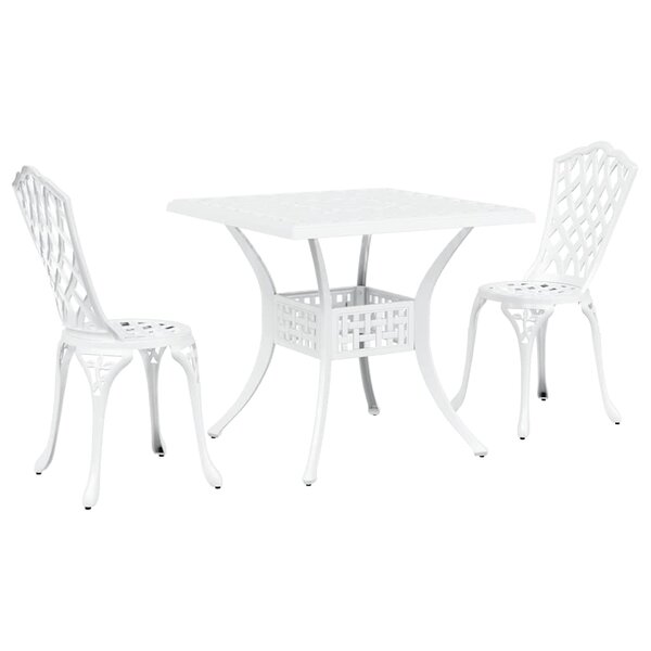 vidaXL Ensemble de tables de jardin 3 Pièces Blanc 80 x 80 x 75 cm