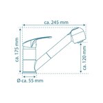SCHÜTTE Mitigeur d'évier avec jet rétractable DIZIANI chrome